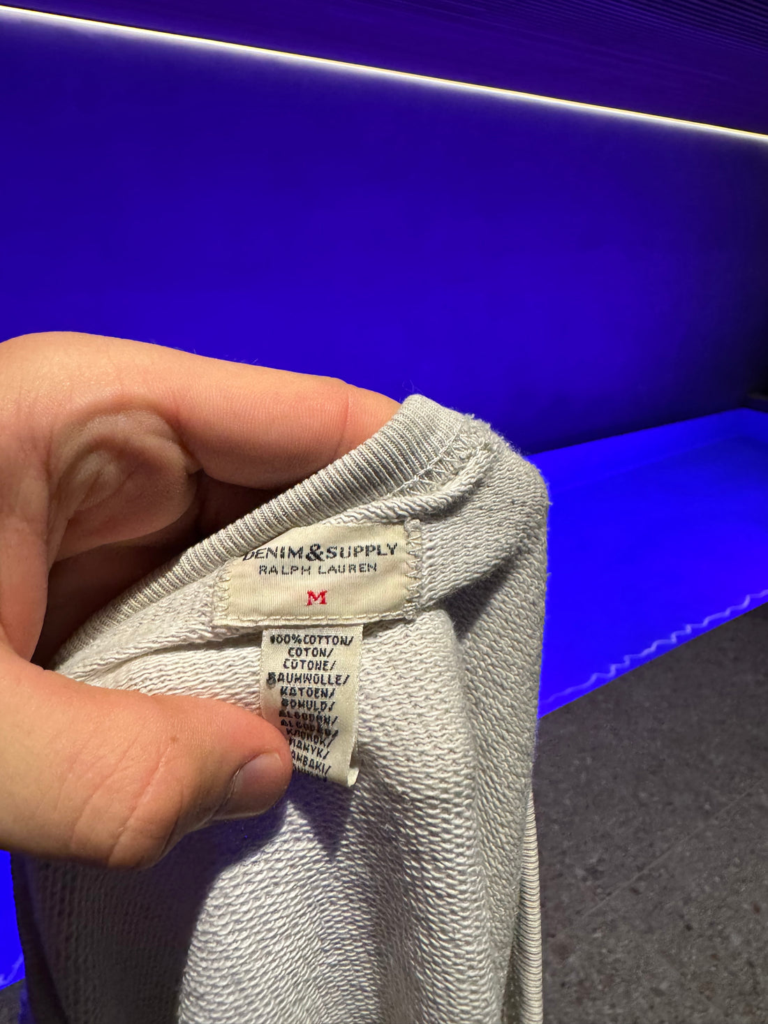 Denim & Supply Ralph Lauren Sweatshirt – Grå «Red Hook Brooklyn» fiskemotiv