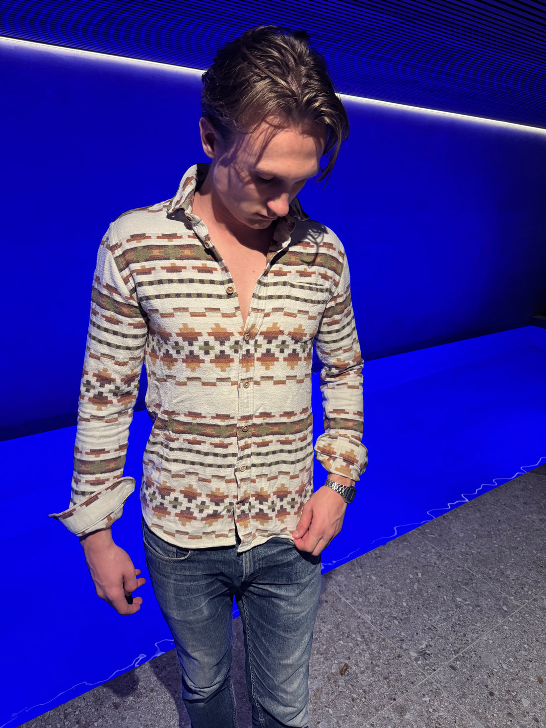 Libertine-Libertine Hunter Skjorte – Offwhite westernmønster S-M