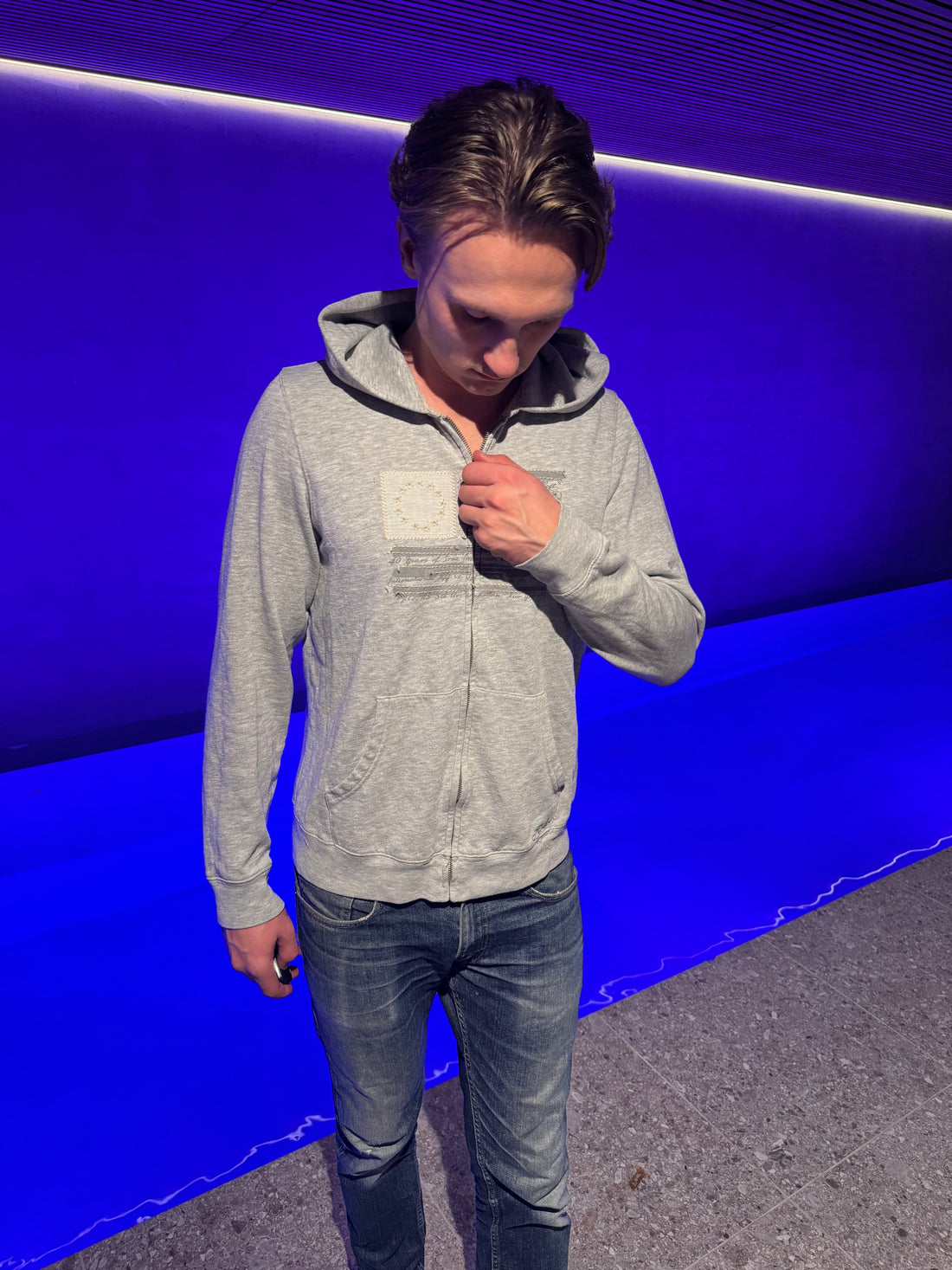Polo Jeans Co. Hettejakke – Grå med flaggmotiv L
