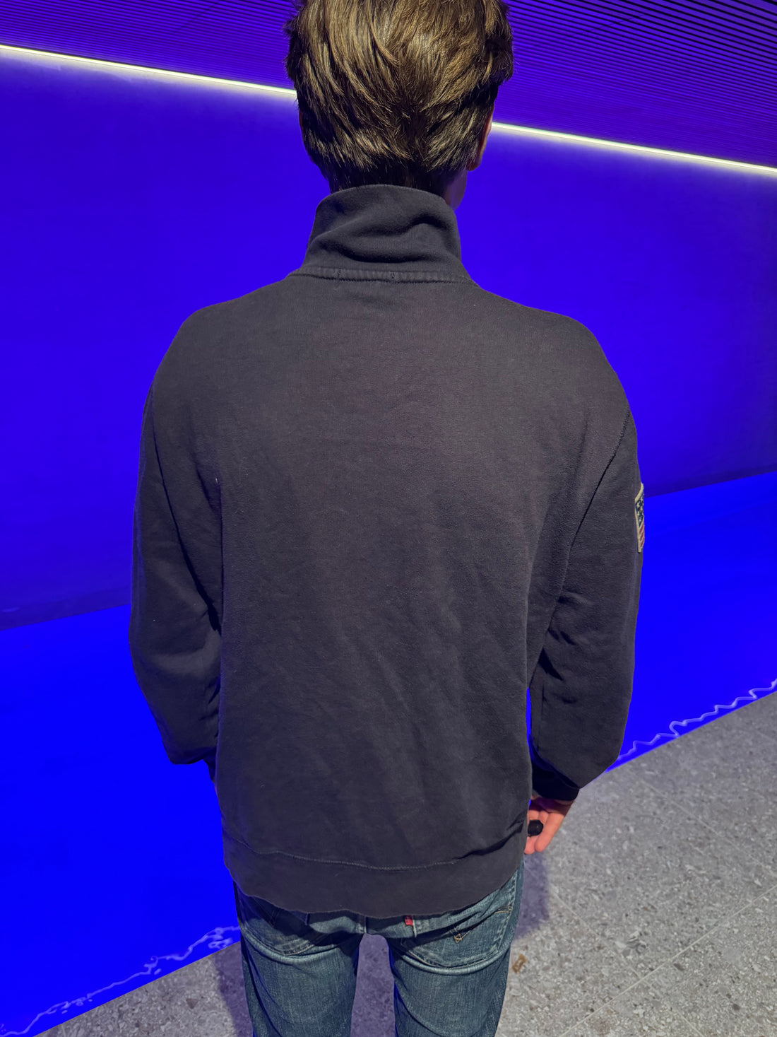 Polo Jeans Co. Zip-genser – Marineblå med gullbrodering «Team R.L.» L