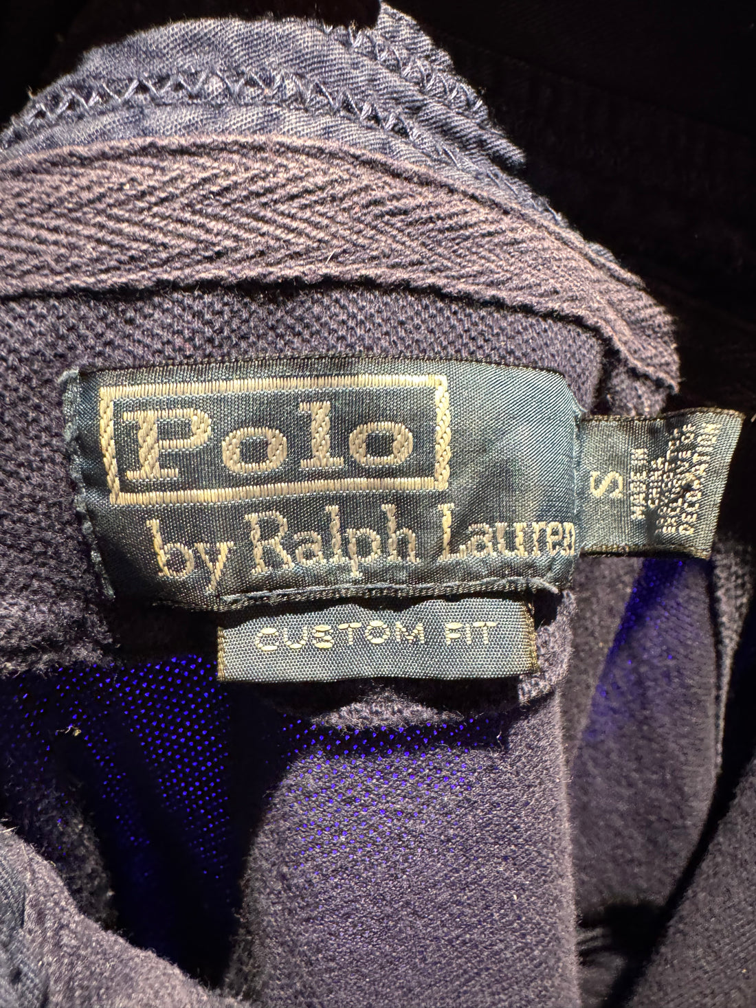 Polo Ralph Lauren Piké – Marineblå Big Pony med diagonal stripe S