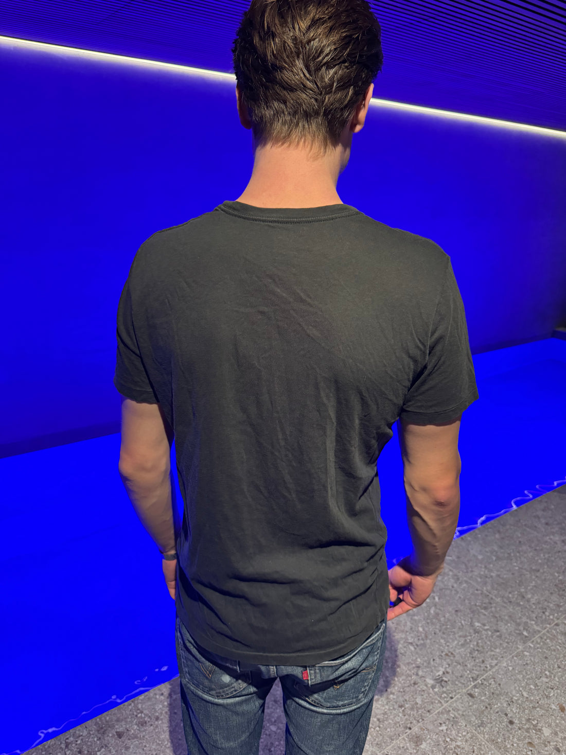 Denim & Supply Ralph Lauren T-skjorte – Svart med vintage flaggpatch, slim fit M