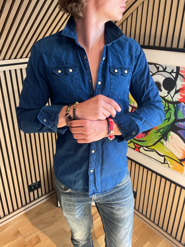 Indigo Denim Skjorte - M