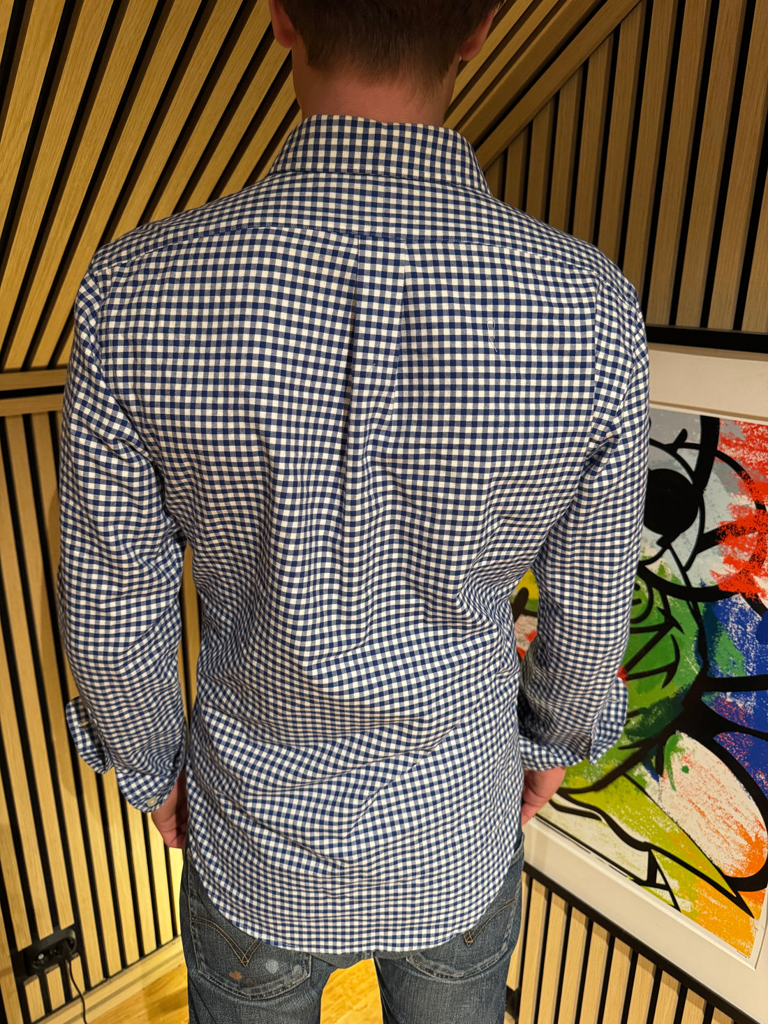 Ralph Lauren Skjorte – Blå og hvit rutet (gingham) med ponnilogo