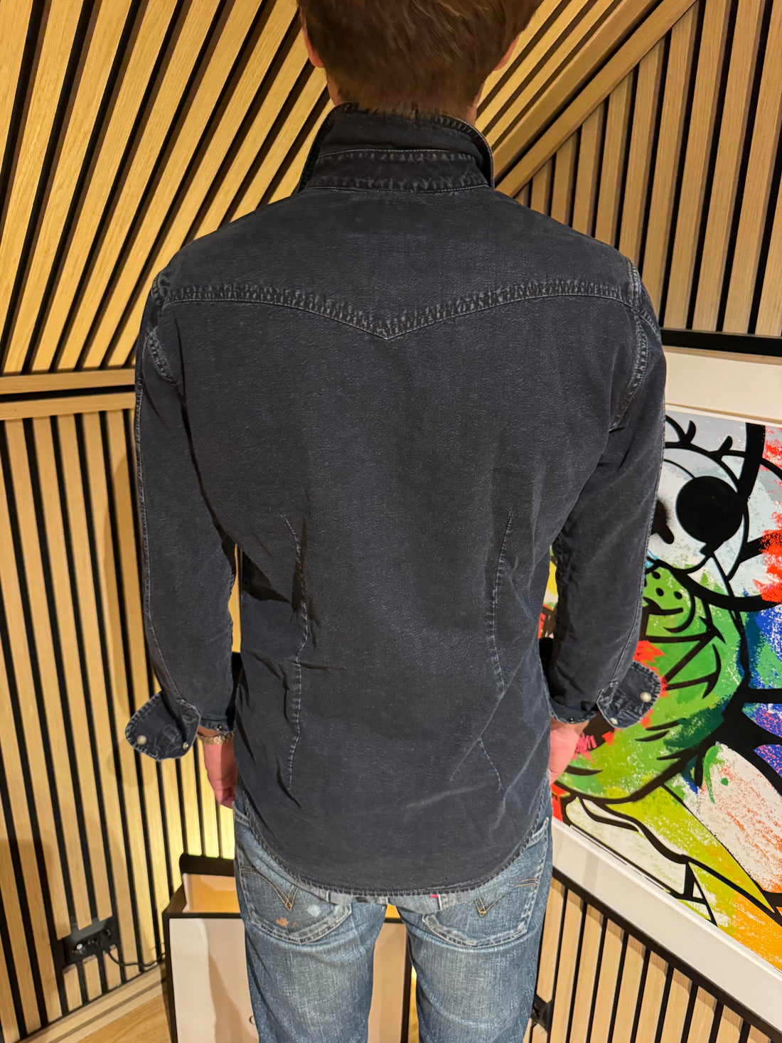 Pepe Jeans Westernskjorte i Denim – Mørk Indigo med trykknapper