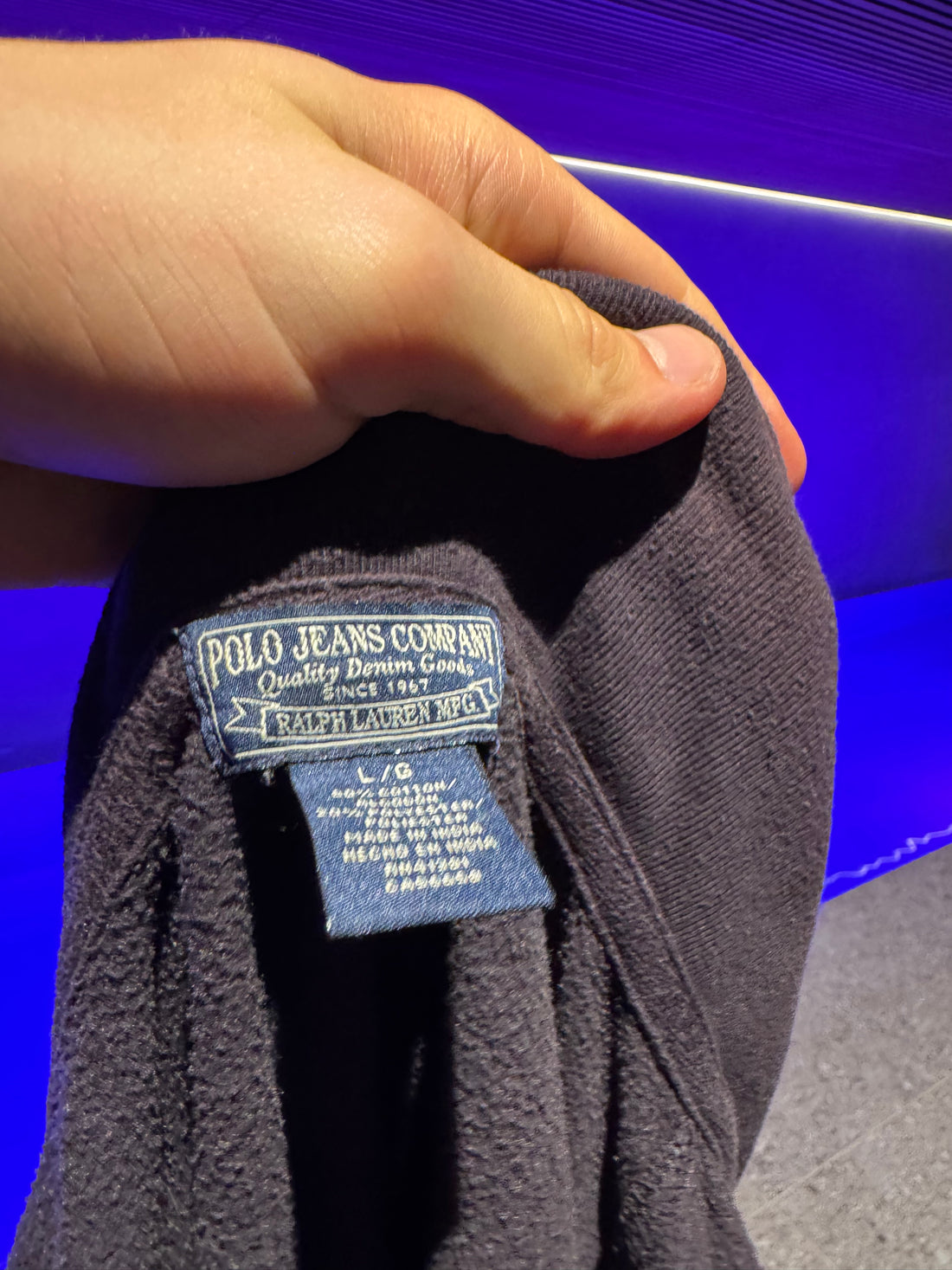 Polo Jeans Co. Zip-genser – Marineblå med gullbrodering «Team R.L.» L