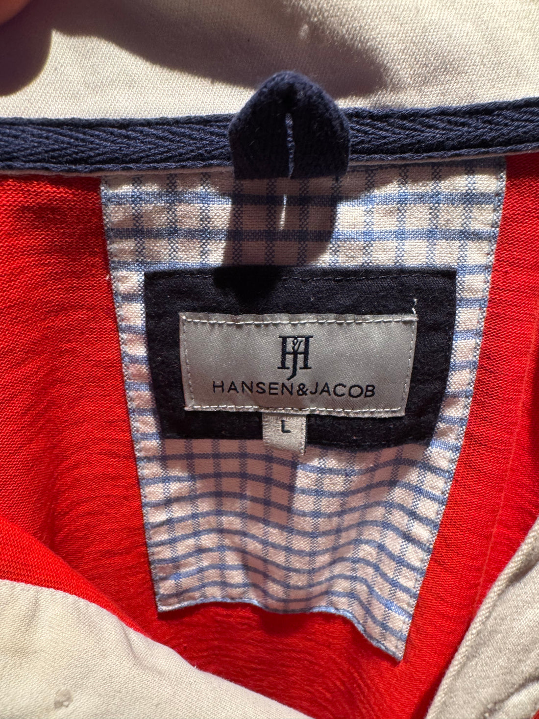 Hansen & Jacob Rugbygenser – Rød med hvit krage L