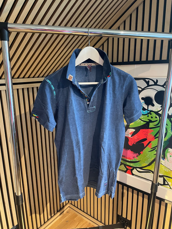 BOB – Vasket Blå Designer-piqué med Unike Sting M