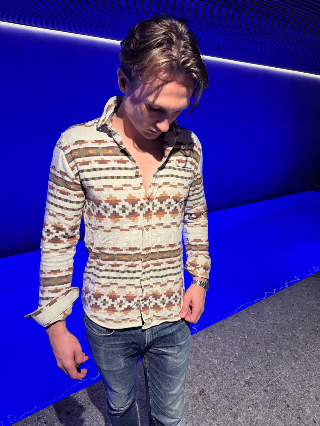 Libertine-Libertine Hunter Skjorte – Offwhite westernmønster S-M